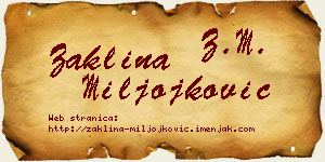 Žaklina Miljojković vizit kartica
